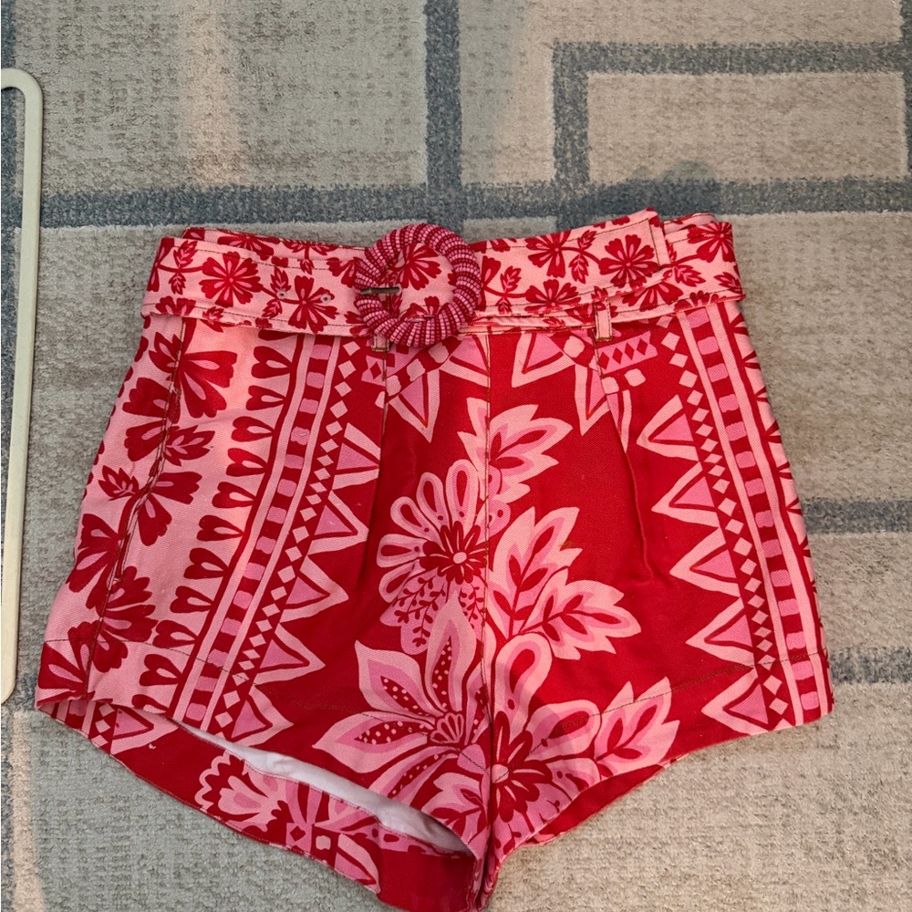 Farm Rio Floral Red and Pink Women's Shorts